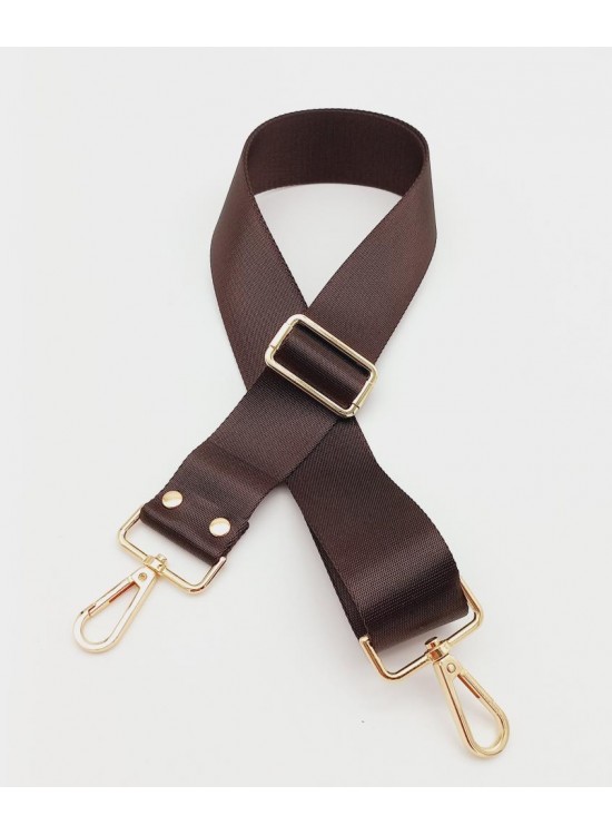 Çanta Aksesuar Polyester Kolon 120X4 Cm Kahverengi Light Gold Metalli