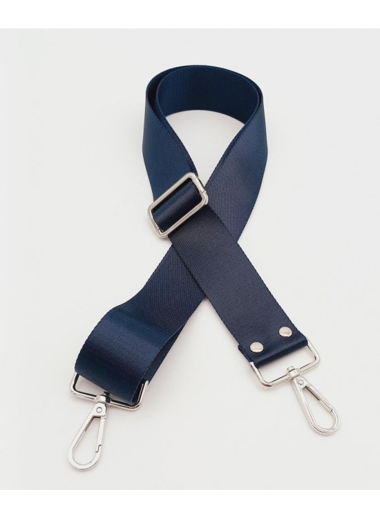 Çanta Aksesuar Polyester Kolon 120X4 Cm Lacivert Gümüş Metalli