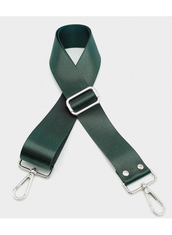 Çanta Aksesuar Polyester Kolon 120X4 Cm Ördek Yeşili Gümüş Metalli