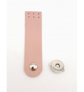 Çanta Aksesuar Pudra Renk Tek Kat Suni Deri Kapak 10.5x2.5 cm Gümüş Metal
