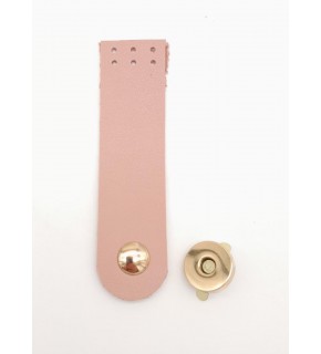 Çanta Aksesuar Pudra Renk Tek Kat Suni Deri Kapak 10.5x2.5 cm Light Gold Metal