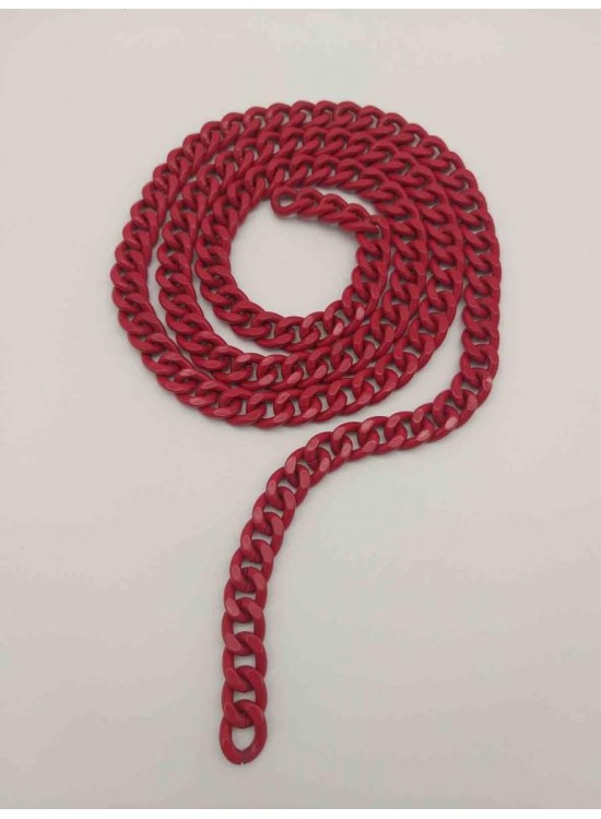 Çanta Aksesuar Renkli Metal Zincir Kırmızı 120 Cm
