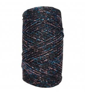 Çanta Aksesuar Renkli Simli Polyester Makrome Siyah Renk 200 gr No:02