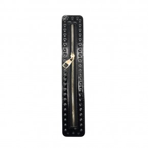 Çanta Aksesuar Rugan Derili Fermuar Yeni Model Siyah Renk 30 Cm Light Gold Metalli