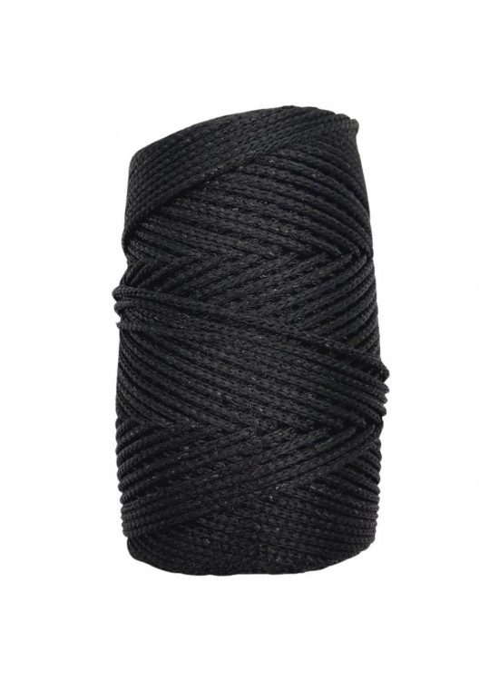 Çanta Aksesuar Simli Polyester Makrome Siyah Renk 200 gr