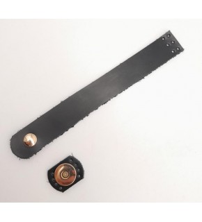 Çanta Aksesuar Siyah 18x2.3 cm Luna Gerçek Deri Düz Çanta Kapağı Light Gold Metalli