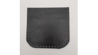 Çanta Aksesuar Siyah Gerçek Deri 12x12 cm Oval Kenar Cep