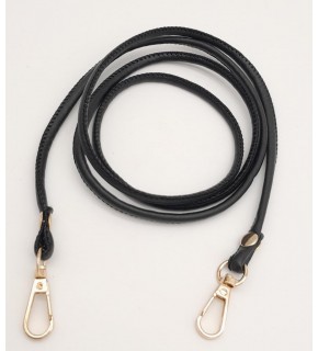 Çanta Aksesuar Siyah Renk 5 mm Suni Deri Spagetti Model Çanta Sapı Light Gold Metal