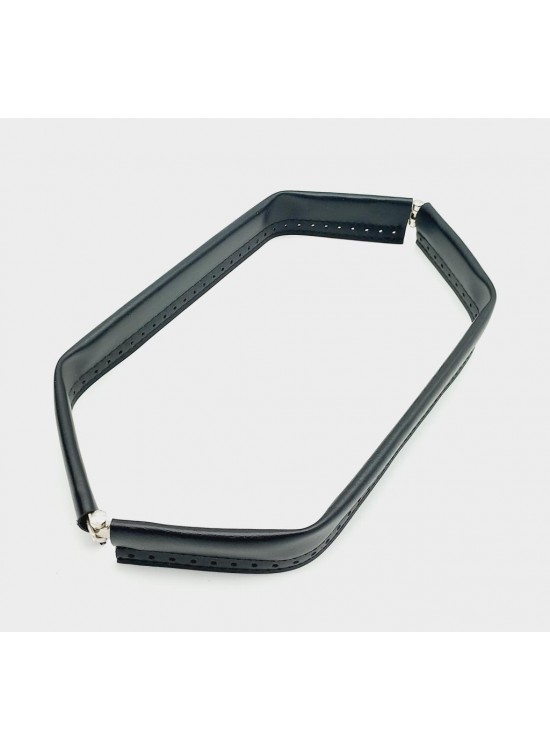 Çanta Aksesuar Siyah Renk Derili Metal Çanta Ağzı 33 Cm