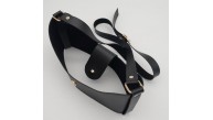 Çanta Aksesuar Siyah Suni Deri 120x2 cm Çanta Saplı Deri Seti Light Gold Metalli
