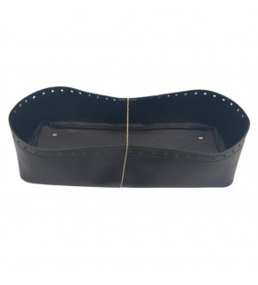 Çanta Aksesuar Siyah Suni Deri 28x13 cm Yüksek Çanta Tabanı Light Gold Metalli