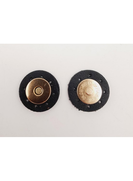 Çanta Aksesuar Siyah Suni Derili Mıknatıslı Çıtçıt Light Gold Metalli