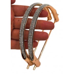 Çanta Aksesuar Siyah Taşlı  Üveyik Model Metal Çanta Sapı
