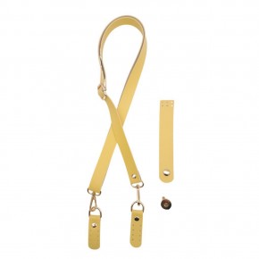 Çanta Aksesuar Suni Deri 110x2 cm Ayarlı Çanta Saplı Kapaklı Sarı Renk Çanta Seti Light Gold Metalli