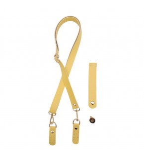 Çanta Aksesuar Suni Deri 110x2 cm Ayarlı Çanta Saplı Kapaklı Sarı Renk Çanta Seti Light Gold Metalli