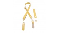 Çanta Aksesuar Suni Deri 110x2 cm Ayarlı Çanta Saplı Kapaklı Sarı Renk Çanta Seti Light Gold Metalli