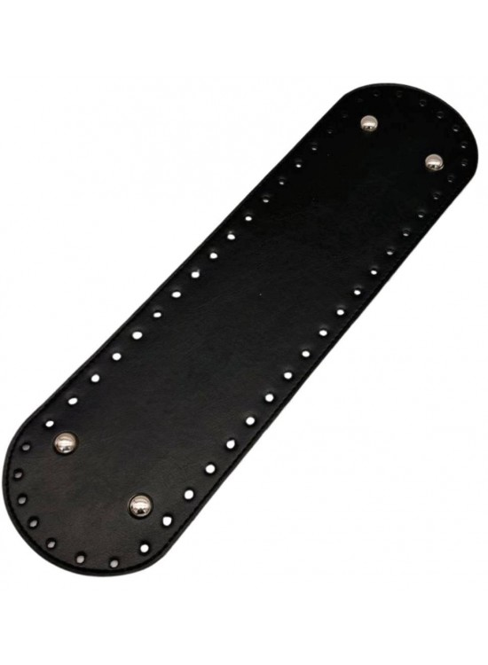 Çanta Aksesuar Suni Deri 37x10 cm Oval Çanta Taban Siyah Renk Gümüş Aparatlı
