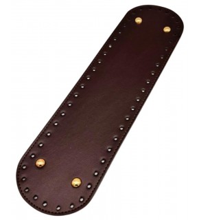 Çanta Aksesuar Suni Deri 37x10 cm Oval Çanta Tabanı Koyu Kahve Renk Light Gold Aparatlı