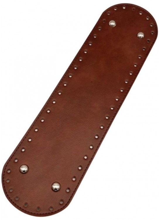 Çanta Aksesuar Suni Deri 37x10 cm Oval Çanta Tabanı Taba Renk Gümüş  Aparatlı
