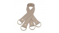Çanta Aksesuar Suni Deri 38x2.5 cm Bej Renk Çift Çanta Sapı Light Gold Metalli
