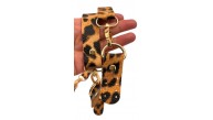 Çanta Aksesuar Suni Deri 55 Cm Misu Model Çift Sap Leopar Renk Light Gold Metal