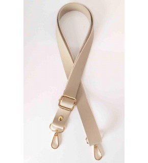 Çanta Aksesuar Suni Deri Ayarlı Çanta Sapı 120X2.4 Cm Bej Light Gold Metal
