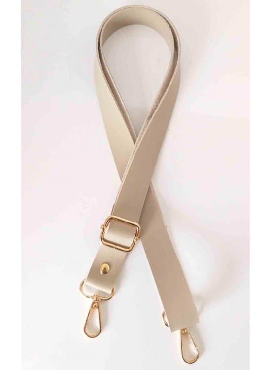 Çanta Aksesuar Suni Deri Ayarlı Çanta Sapı 120X2.4 Cm Bej Light Gold Metal