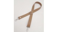 Çanta Aksesuar Suni Deri Ayarlı Çanta Sapı 120X2.4 Cm Vizon Gümüş Metal