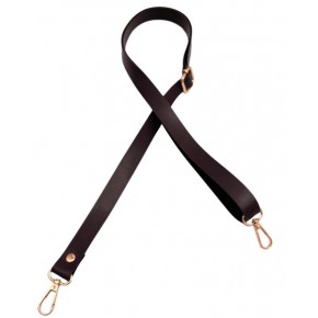 Çanta Aksesuar Suni Deri Ayarlı Çanta Sapı 120x2 cm Koyu Kahve Renk Light Gold Metalli