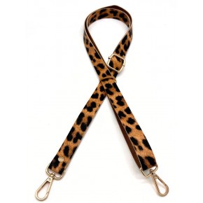 Çanta Aksesuar Suni Deri Ayarlı Çanta Sapı 120x2 cm Leopar Renk Light Gold Metalli