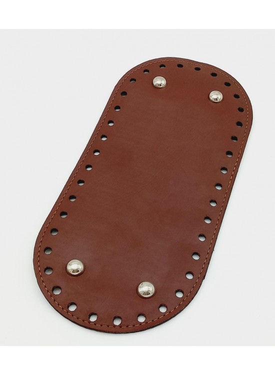 Çanta Aksesuar Suni Deri Bordo Renk 25X12 cm Oval Çanta Tabanı (Gümüş Aparatlı)