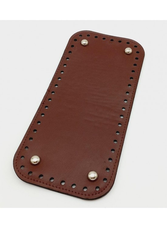 Çanta Aksesuar Suni Deri Bordo Renk 30X12 cm Dikdörtgen Çanta Tabanı (Gümüş Aparatlı)