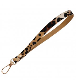 Çanta Aksesuar Suni Deri Elcik Leopar Desen Light Gold Metal