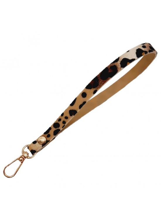 Çanta Aksesuar Suni Deri Elcik Leopar Desen Light Gold Metal