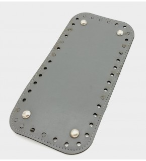 Çanta Aksesuar Suni Deri Gri Renk 25X12 cm Dikdörtgen Çanta Tabanı (Gümüş Aparatlı)