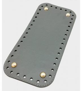 Çanta Aksesuar Suni Deri Gri Renk 25X12 cm Dikdörtgen Çanta Tabanı (Light Gold Aparatlı)