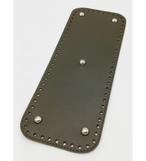Çanta Aksesuar Suni Deri Haki Renk 30X12 cm Dikdörtgen Çanta Tabanı (Gümüş Aparatlı)