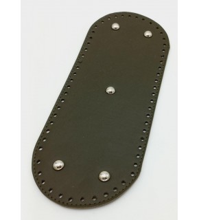 Çanta Aksesuar Suni Deri Haki Renk 30X12 cm Oval Çanta Tabanı (Gümüş Aparatlı)