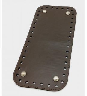 Çanta Aksesuar Suni Deri Kahverengi 25X12 cm Dikdörtgen Çanta Tabanı (Gümüş Aparatlı)