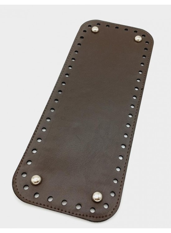 Çanta Aksesuar Suni Deri Kahverengi 30X12 cm Dikdörtgen Çanta Tabanı (Gümüş Aparatlı)