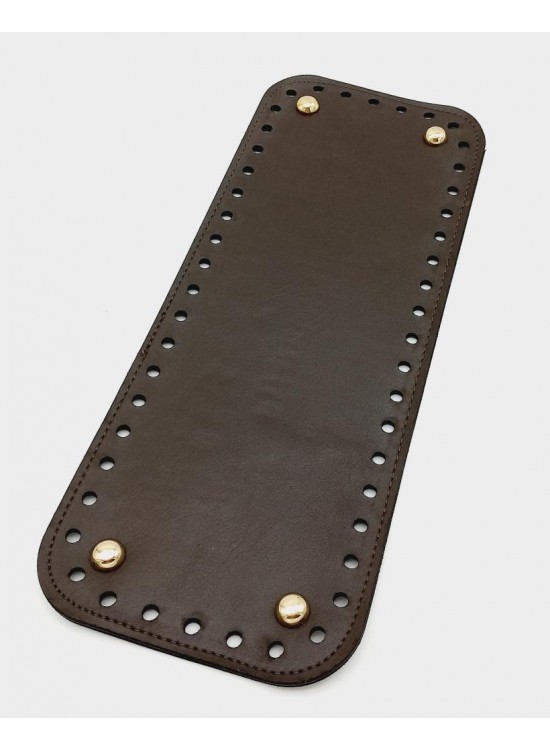 Çanta Aksesuar Suni Deri Kahverengi 30X12 cm Dikdörtgen Çanta Tabanı (Light Gold Aparatlı)