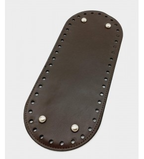 Çanta Aksesuar Suni Deri Kahverengi 30X12 cm Oval Çanta Tabanı (Gümüş Aparatlı)