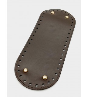 Çanta Aksesuar Suni Deri Kahverengi 30X12 cm Oval Çanta Tabanı (Light Gold Aparatlı)