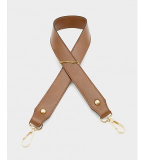 Çanta Aksesuar Suni Deri Kalın Sap 70X3,3 Cm Taba Light Gold Metalli