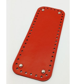 Çanta Aksesuar Suni Deri Kırmızı Renk 30X12 cm Dikdörtgen Çanta Tabanı (Gümüş Aparatlı)