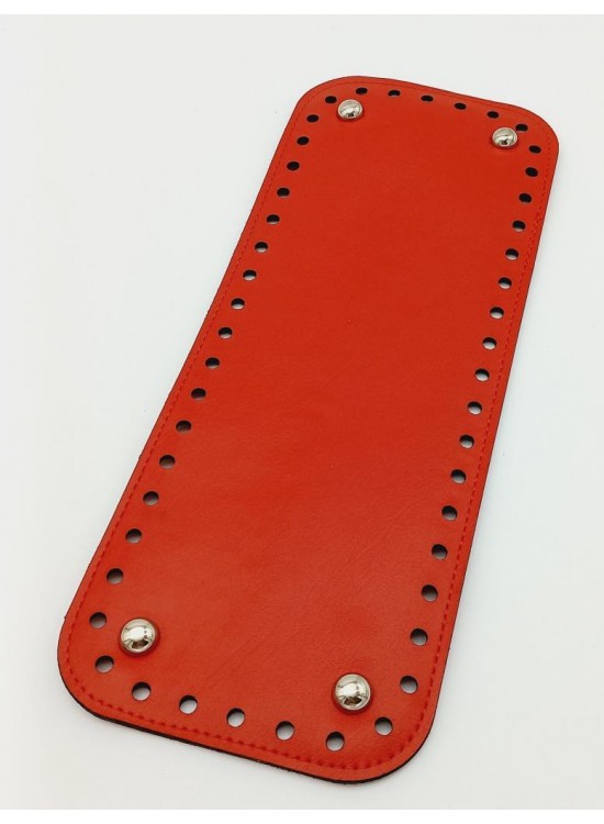 Çanta Aksesuar Suni Deri Kırmızı Renk 30X12 cm Dikdörtgen Çanta Tabanı (Gümüş Aparatlı)