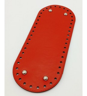 Çanta Aksesuar Suni Deri Kırmızı Renk 30X12 cm Oval Çanta Tabanı (Gümüş Aparatlı)