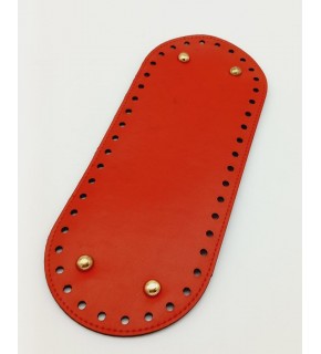 Çanta Aksesuar Suni Deri Kırmızı Renk 30X12 cm Oval Çanta Tabanı (Light Gold Aparatlı)