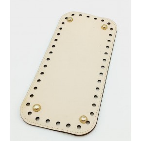 Çanta Aksesuar Suni Deri Krem Renk 25X12 cm Dikdörtgen Çanta Tabanı (Light Gold Aparatlı)