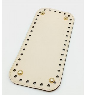 Çanta Aksesuar Suni Deri Krem Renk 25X12 cm Dikdörtgen Çanta Tabanı (Light Gold Aparatlı)